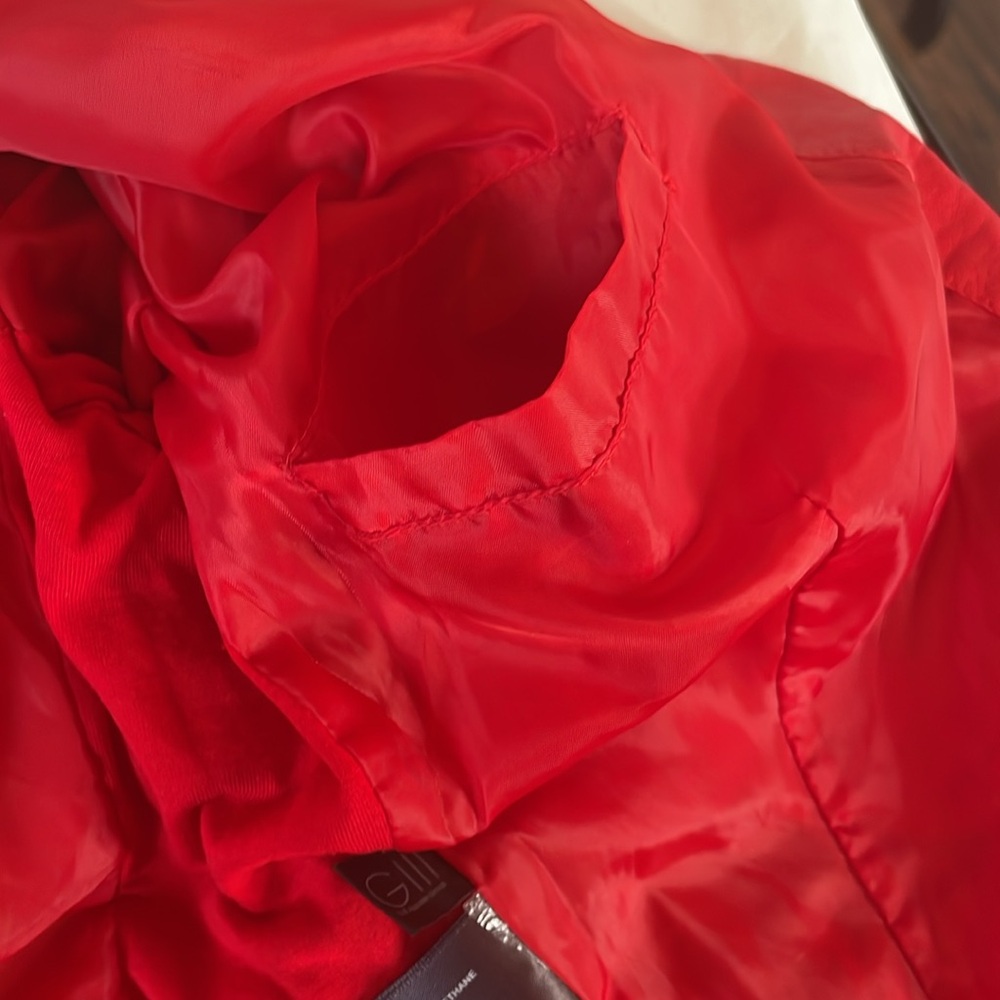 Kenneth Cole reaction red vegan jacket size large red hardware - Picture 10 of 12